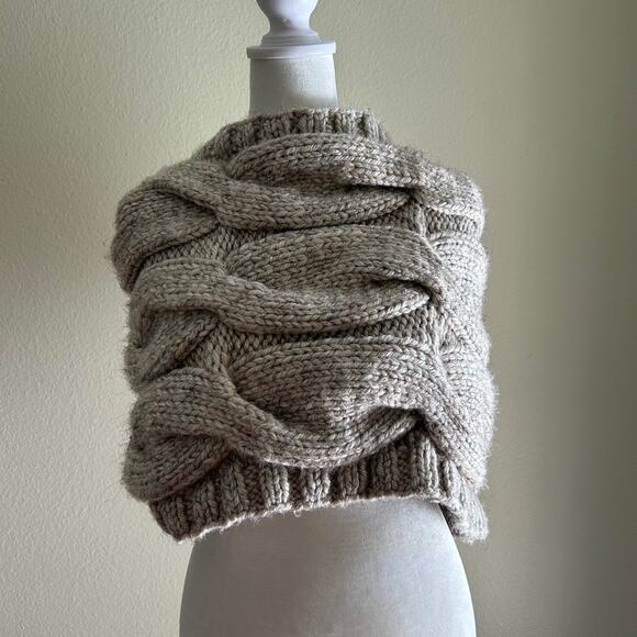 Infinity Scarf Chunky Oversized Cable Knit Braided Cowl Winter Accessories - Picture 1 of 5